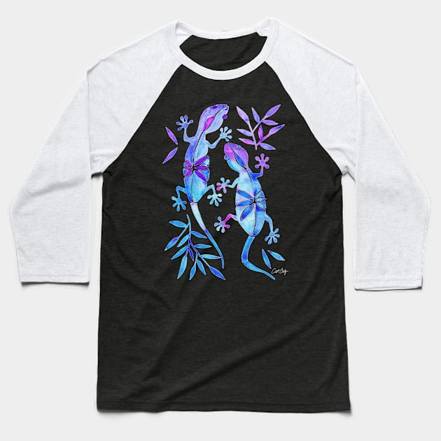 gecko indigo Baseball T-Shirt by CatCoq